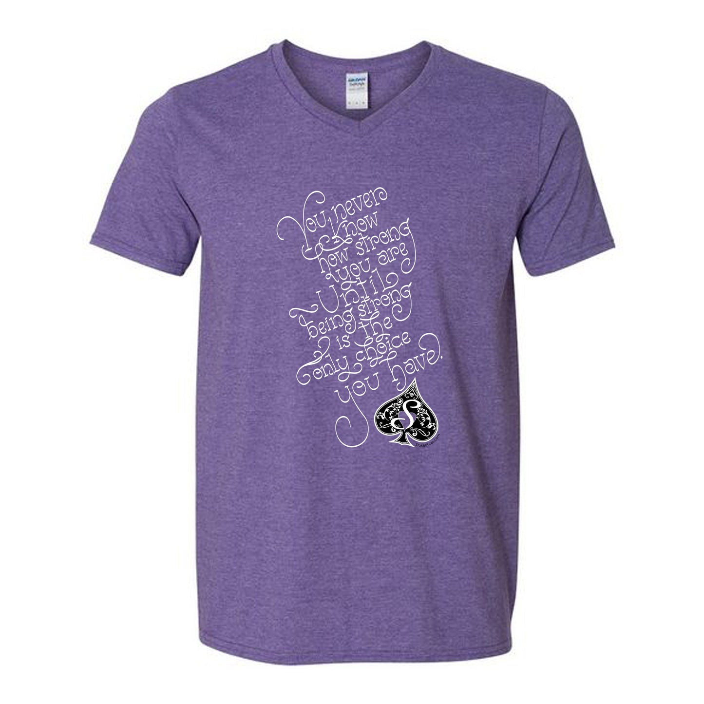 Heather Purple VNECK Strong-Choice T-shirt